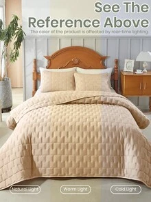 1 件夏季床罩、床上用品、舒适凉爽的被子、米色山地图案夏季被子、空调被、柔软透气的床上用品、舒适亲肤的薄被子、房间装饰、适合单人床、双人床、特大号床、大号床所有尺寸的床、适合夏季、卧室宿舍用柔软轻便床罩、家纺、可机洗、完美的节日礼物、返校季