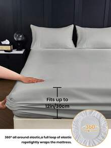 2/3/4pcs  Fitted Sheets Set, Bedding, Cozy And Warm Bedding, Fall Decor, Christmas Decorations, Halloween Decor, Solid Color Bedding Sheets, Easy Care And Comfortable, Breathable Bed Set, For Single, Twin, Full, King, Queen Bed Sizes, Suitable For Bedroom, Guest Room, Halloween Gift, Dormitory, All Seasons, Machine Washable