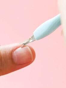 1/3/5pcs 2 In 1 Double Head Cuticle Pusher Nail Sticker Nail Buffer Stainless Steel Nail Clipper Foot File Home Manicure Kit (Random Color) - Multicolor - View 4