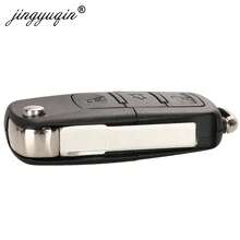 Carcasa plegable para llave remota con hoja sin cortar de 2/3/4 botones para VW Golf, Passat, Polo, Jetta, Touran, Bora, Sharan - Múltiples estilos - Ver 4