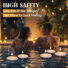 36/48 White Floating Wax Candles, Burn For 8-10 Hours, Odorless And Smokeless Floating Candles, 3 Inches Center Decoration, Suitable For Center Decoration Floating Candles, Suitable For Cylindrical Vases, Weddings, Parties, Pool Water Candles. - 3in - Xem 6