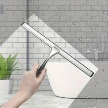 1 pieza Rasqueta de acero inoxidable para vidrio, 1 pieza Rasqueta profesional de acero inoxidable con hoja de silicona, herramienta de limpieza multiusos para baño, cocina, piso y superficies de vidrio, limpieza de ventanas, raspador para el regreso a clases