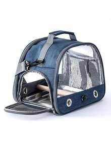 Süßer transparenter Haustiertragetasche - tragbare atmungsaktive Vogelreise-Tasche, mit Standstange, mit Schublade, faltbare kleine Tierbox für Papageien, Hamster, Kaninchen, Veterinärbesuch & Outdoor-Accessoires für Vogelmütter - Verschiedenfarbig - Übersicht 24