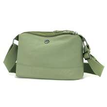 Bolso bandolera impermeable de nailon multicapa para mujer, bolsos de mano de gran capacidad, bolsos casuales de mujer con asa de hombro tipo almohada - Verde - Ver 9