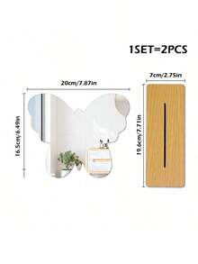 1pc Round Acrylic Makeup Mirror, Decoration Table Vanity Mirror With Stand For Student Dormitory Bedroom Best Gifts Birthday Graduation Home Decor Back To School Room Decor School Supplies