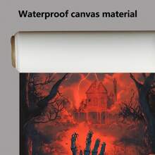 1 Piece,Werewolf With Pumpkin In Hand On Halloween, Modern Frameless Art Decoration Painting, Printed Posters Mural, Waterproof Canvas,Suitable For Home, Office, Bedroom, Living Room, Study, Bathroom, Bar, Wall Arts And Home Decoration, Is An Ideal Holiday Gift
