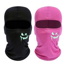 3 件/2 件/1 件笑脸印花滑雪面罩巴拉克拉法帽面罩男女款防紫外线防风围巾适用于滑雪板摩托车