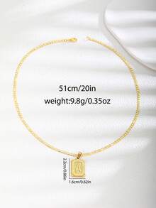 1 pieza Collar con colgante de letra inicial de moda A-Z, collar personalizado con nombre de alfabeto, adecuado para la vida diaria de los niños, festivales, joyería, bodas, accesorios de regalo para fiestas - Multicolor - Ver 5