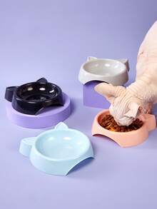 PETSIN 1 pezzo Ciotola rotonda a forma di gatto per animali domestici realizzata in materiale PP, ciotola per alimentazione e bevuta per cani e gatti antiscivolo e anti-ribaltamento, adatta per l'uso interno