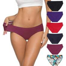 ALTHEANRAY Women's Seamless Hipster Underwear No Show Panties Soft Stretch Bikini Underwears Multi-Pack - Color13 - 查看 1