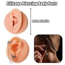Soft Silicone Model Body Parts Display Set For Piericng - 7pcs Body Parts Model With Display Holder Silicone Ear Nose Belly Button Eye Mouth Tongue For Piercing Practice Tool Kit - Multicolor - View 5