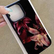 1 pieza Funda de teléfono de TPU con patrón de flores lilium vintage compatible con Iphone y otros teléfonos
