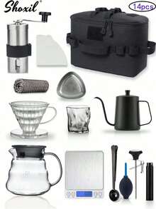 shoxil Set Penyaring Kopi 5/6/7/14/15pcs - Set Lengkap Penyaring Kopi Tuang dengan Filter dan Aksesoris, Cocok untuk Penggunaan di Rumah, Kantor, atau Kafe - V60 - View 9