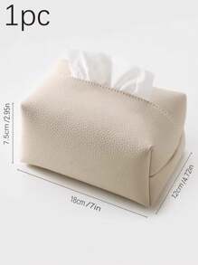 1pc New Stylish Simple Leather Tissue Box, High-Grade Home/Hotel/Restaurant Paper Napkin Organizer