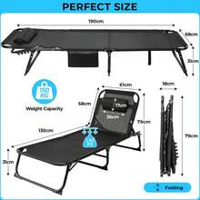 Chaise Longue da giardino, da bordo piscina, per 4 persone, da spiaggia, da balcone, da giardino, da letto portatile, da letto per gli ospiti, con struttura per letto e imbottitura in cotone, da campeggio.