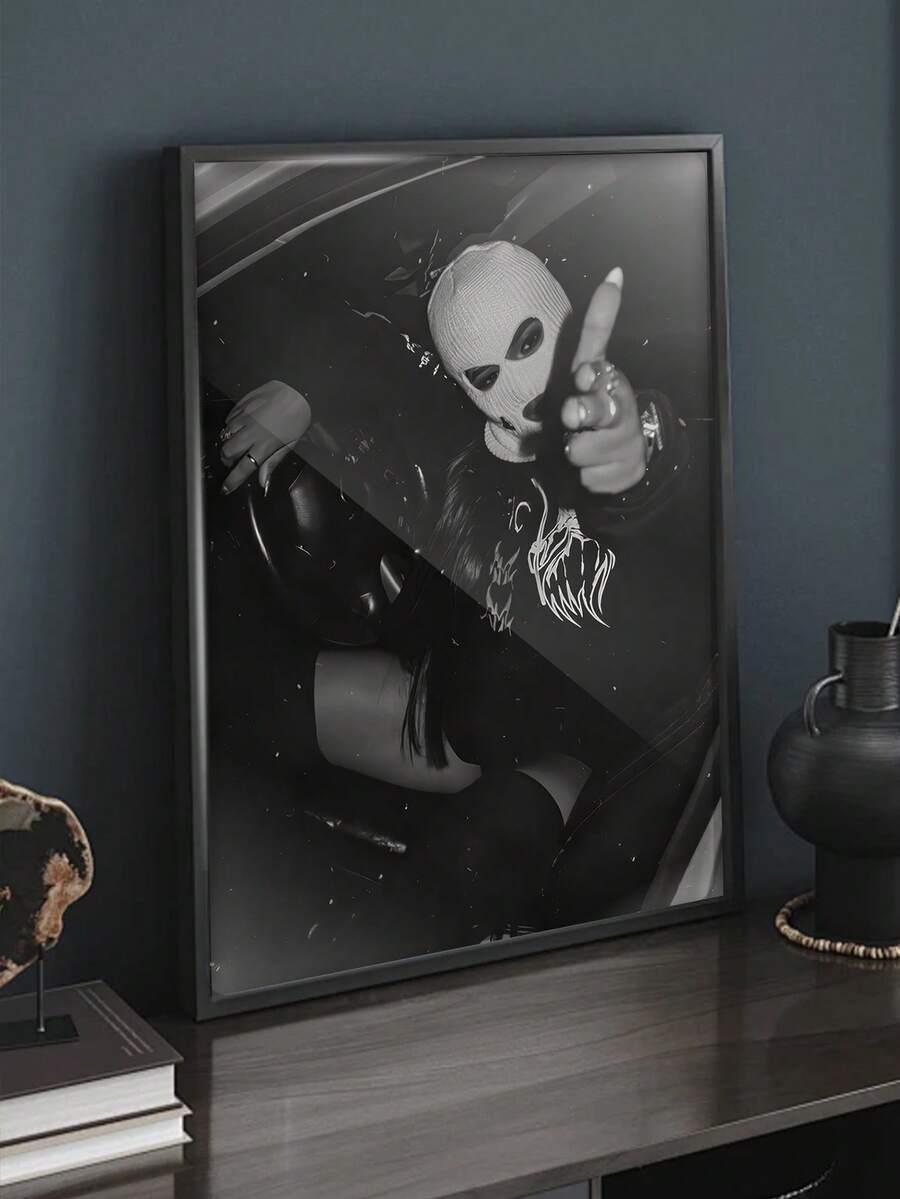 1pc, Frameable, Black And White Style, Human Figure Theme, Sign, Suitable For Living Room Decor, Bathroom Decor, Bedroom Decor, Suitable For Holiday Decoration