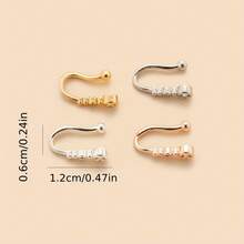 1pc Elegant Copper Gourd Shape CZ Nose Ring Stud For Women Nightclub Party Gift Allergy Free Crystal Rhinestone Inlaid Fashion Jewelry