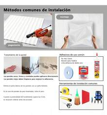 12 paneles decorativos 3D impermeables e ignífugos, adecuados para decoración, hogar, oficina, dormitorio, pasillo, 30 x 30 cm 1,08 m² - Blanco - Ver 4