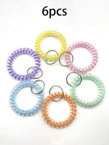 1pc/7pcs Small And Convenient Bright Surface Colorful Spring Wrist Coil Keychain, Coil Bracelets Keychain, Coil Keychain, Stretchable Spiral Bracelet Wrist Coil Key Chains School Car Accessories Cute Goth Y2k Bag Accessories Lanyards With Id Holder Car Accessories Bag Charms Car Teacher Friend Sister Gift Ideas - Multicolor - View 21