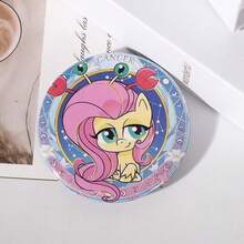 MY LITTLE PONY Insignia con purpurina Mi pequeño Pony rosada, diseño de dibujos animados adorable para mochila y uniforme: regalo perfecto para la vuelta al cole, fiesta de graduación o celebración de cumpleaños