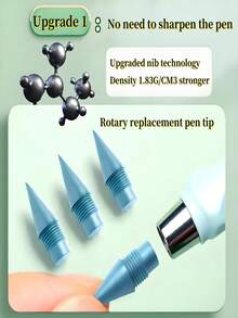 12 Pack Inkless Eternal Pencils With Eraser, Premium Colored Pencils With 24 Pcs Replaceable Nibs, Technology Magic Writing Pencil For School Office Professional Use, Best Gift For Writing - Multicolor - View 4