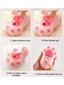 1 件，蒸汽猫刷，三合一电动宠物美容工具，便携式硅胶自清洁蒸汽刷，适用于猫和狗，舒适按摩和脱毛，护发，爪子设计，咖啡色随机发送，电池：150mAh - 彩色 - 查看 9