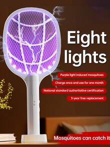 可充电二合一电动灭蚊拍和灭蝇器 - 家用自动灭蝇工具 - 彩色 - 查看 5