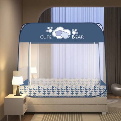 ビッグトップインストール不要の両開きジッパーパオ暗号化蚊帳防塵家庭用シンプルな漫画メーカー