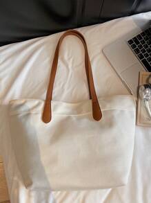 大容量时尚气质字母文艺帆布包，夏季新款时尚休闲风单肩包