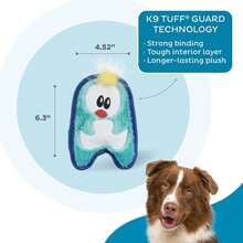 Outward Hound Durablez Minis Stuffing-Free Squeaky Interactive Dog Toy, Tough Plush, Pig, Pink, XS - Blue Penguin - 查看 3