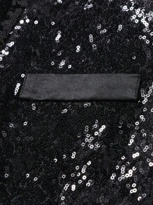 Plus Size Men's Sequin Blazer, Nightclub Style Shiny Stage Performance