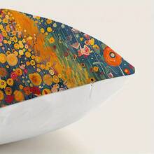 4 capas de almofadas com estampa floral vibrante, 45 x 45 cm, com estampa de girassol e flores silvestres coloridas | Capas de almofada decorativas de poliéster macio com fecho de zíper lavável à máquina | Ideal para decoração de sala de estar, quarto e sofá, sem enchimento incluso