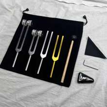 3pcs Set Ear Wax Removal Tuning Forks, Professional Healing Sound Forks For Training - 136.1Hz, 256Hz, 432Hz, 528Hz Gold Color Yoga & Meditation Body Weighted Forks - Relaxation Instruments
