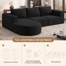 Nalupatio Modular Sectional Sofa With L-Shape Chaise,Cloud Sectional Modern Sleeper Couch With Deep Seat,Sponge Compression Sofas No Assembly Required