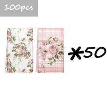 1set/2pcs/4pcs Elegant And Beautiful Rose Patterns Dish Towel, Scouring Pad, Suitable For Restaurant, Kitchen, Bathroom, Daily Decoration, Family Party Decoration, Home Decoration, Household Items, As Gifts