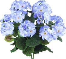2 Pcs Artificial Geraniums Outdoor Silk Flowers Light Purple Artificial Geranium Bush Faux Flowers Geraniums For Floral Home Decor Indoor Garden Patio Grave Cemetary Vase Table Centerpiece - 紫色 - 查看 1