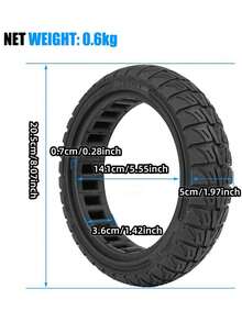 GLDYTIMES 8.5 Inch Off-Road Solid Rubber Tire Replacement For Gotrax GXL V2/XR/APEX XL Hiboy S2/S2R M365/Pro Electric Scooter 8.5 Inch Solid Tire Replacement (Black 2Pcs) - Multicolor - View 2