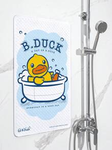 B. Duck 1 pieza Alfombra de ducha gruesa con estilo de pato de dibujos animados, autorizada por B.DUCK, con ventosas antideslizantes, lavable a máquina, accesorio de baño y decoración de baño