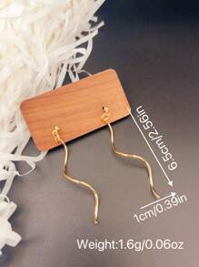 2pcs Simple Line Earrings Fashionable Spiral Earrings Suitable For Women's Daily Party Wear
