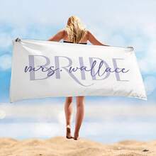 1pc Custom Name Beach Towel, Personalized Bride Beach Towel,Soft Quick-Dry Pool Towel,Wedding Beach Towel, Mrs. Beach Towel Gift, Bachelorette Pool Towel, Vacation Gift,Vacation, Birthday Or Swim Club Gift,Teens Pool Towel,Back-To-School Gift,Holiday Gift - one-size - View 6