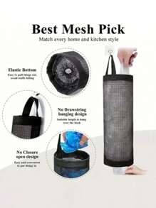 2PCS Garbage Bag Storage Bags, Plastic Bag Organizer Holders, Durable Washable Trash Bag Racks, Cleaning Supplies, Household Tools, Back To School Essentials, Wall-Mounted Kitchen Trash Bag Storage Bags, Round Miscellaneous Storage Bags, Kitchen Supplies, Cleaning & Storage Items, Over-The-Door Hanging Storage Bags, Wall-Mounted Kitchen Trash Bag Holder With Removable Washable Net Bags