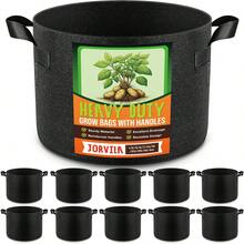 10 Pack 5 Gallon Thickened Grow Bags, Aeration Nonwoven Fabric Plant Pots With Durable Handles, Heavy Duty 300G Planter Pot For Tomato, Potato And Vegetable - Multicolor - View 1