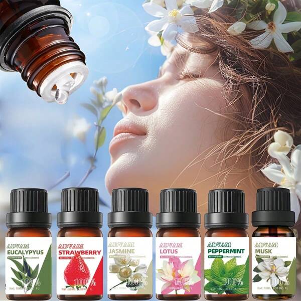 Set de 1 pieza/2 piezas/3 piezas de aceite de fragancia, aceite esencial de perfume de 10ml/30ml (0,33oz/1,01oz) para aromaterapia, yoga, difusores, humidificadores, velas/jabones, cuidado de la piel para mujeres, almizcle, jazmín, lavanda, eucalipto, árbol de té, fresa, loto, menta, magnolia, limón, pomelo, ambientador de hogar - Hogar y Vida, Regalos, Regalo para Mujer