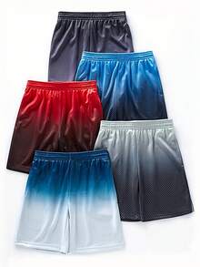 5 Pack Men's Athletic Shorts Mesh Basketball Shorts Men's Athletic Gym Shorts With Pockets, Men's Shorts, Shorts For Men, Summer Sports Shorts - 混合色 - 查看 2