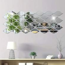 1 set di adesivi a forma di goccia d'acqua in acrilico specchiato, decorazione artistica per pareti 3D, autoadesivi per soggiorno, camera da letto, sfondo creativo