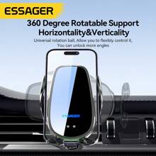 ESSAGER Essager Qi 15W Wireless Charger Car Phone Holder In Car Air Vent Mount Compatible With iPhone 14 13 12 X Pro Max Xiaomi Huawei Fast Charging