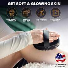 Copper Body Brush - Dry Brushing Body Brush With Ion Charged Copper Bristles, Glowing Skin, Lymphatic Drainage And Blood Circulation Improvement - Multicolor - View 7