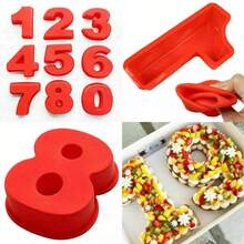 10 Inch 0-8 Number Moulds Baking Forms Silicone Cake Pan Number Cake Molds For Cakes Decoration - Multicolor - View 2