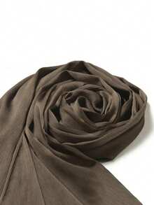1pc 180*70CM Scarf Texture Crinkled Satin Crepe Crinkled Shawls And Wraps Silk Feeling Chiffon Hijab Women Long Hair Scarves Braids Soft Headscarf Headbands Scarf Bandana Beach Cover Up Sarong Satin Hijab Daily Life Evening Travel Wedding Party Bridal - Baby Pink - View 16