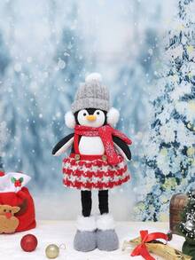 1 pieza Adorno de Pingüino para Regalo de Navidad, con patas retráctiles, lindos Decoraciones Navideñas, Decoraciones para Fiesta de Año Nuevo 2025, Decoraciones de Mesa Navideñas, Decoraciones de Árbol de Navidad, Regalos de Navidad para Parejas, Navidad